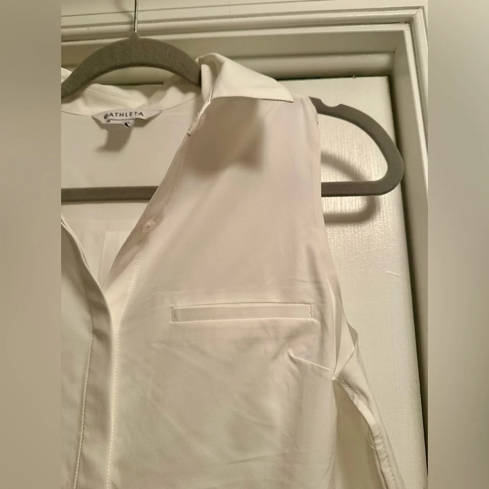 Athleta Urbanite II Sleeveless, Stretchy,White, Button Women's Camisole Size S - Picture 4 of 10